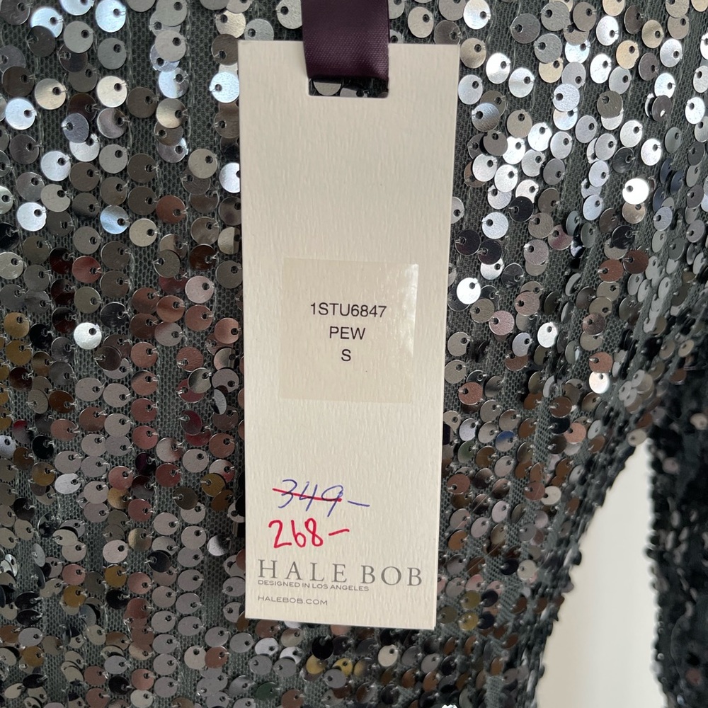 Hale Bob Glittering Black Sequin Mini Dress - Picture 6 of 10